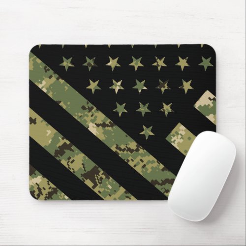 Military Digital Camouflage US Flag Mouse Pad