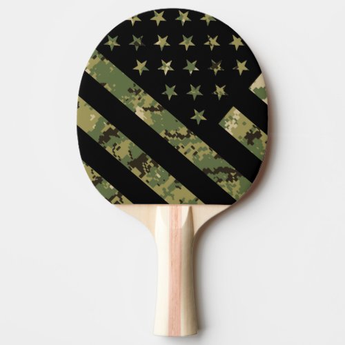 Military Digital Camouflage US Flag Ping Pong Paddle