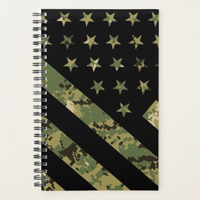 Military Digital Camouflage US Flag Planner (Front)