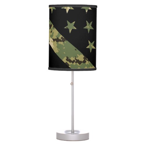 Military Digital Camouflage US Flag Table Lamp