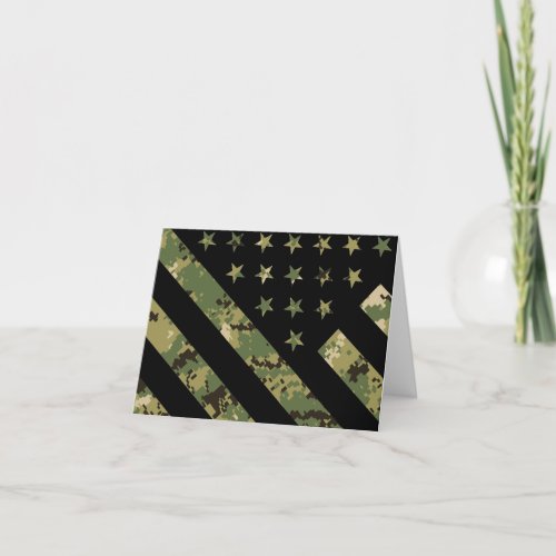 Military Digital Camouflage US Flag Thank You Card