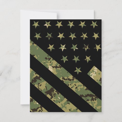 Military Digital Camouflage US Flag Thank You Card