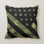 Military Digital Camouflage US Flag Throw Pillow