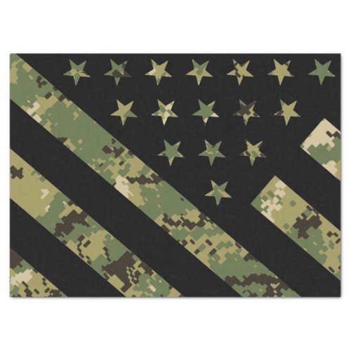 Military Digital Camouflage US Flag Tissue Paper