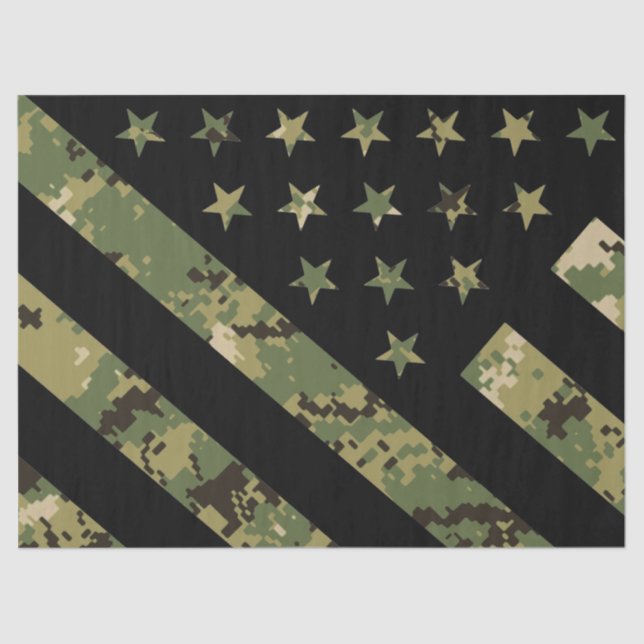 Military Digital Camouflage US Flag Tissue Paper (Front)