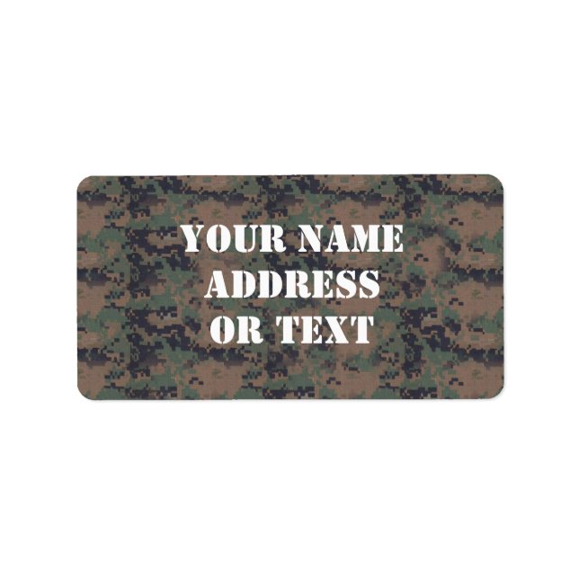 Military Digital Woodland Background Label (Front)