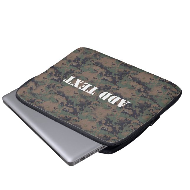 Military Digital Woodland Background Laptop Sleeve (Front Bottom)