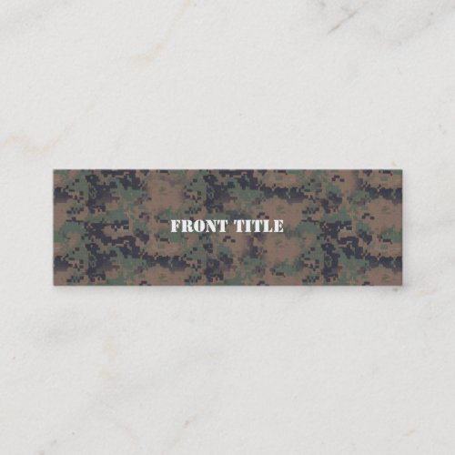 Military Digital Woodland Background Mini Business Card