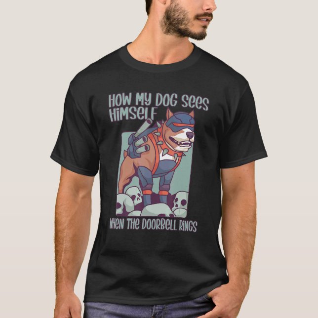 Military Dog Pitbull Security Saying For Women And T-Shirt (Front)