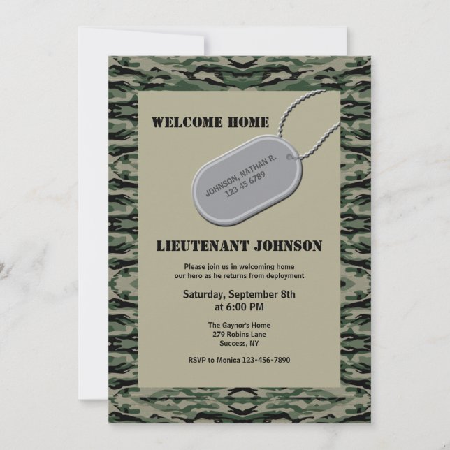 Military Dog Tag Invitation (Front)