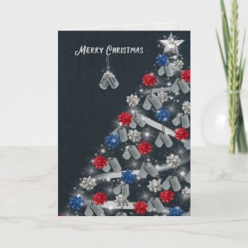 Military Dog Tag Tree Holiday Card by dryfhout at Zazzle