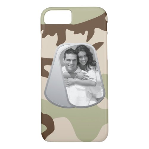 Military Dog Tags and Camouflage Pattern iPhone 87 Case