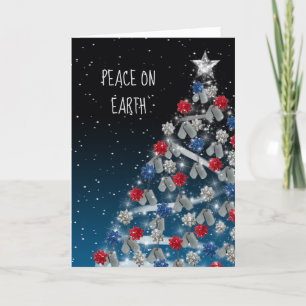 Military Dog Tags Christmas Tree Holiday Card