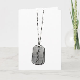 Military Dog Tags for Veteran Letterpress Thank You Card