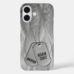 Military Dog Tags Metal Abstract iPhone 16 Case