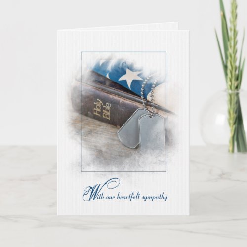 Military Dog Tags on Bible  Card