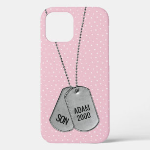 Military Dog Tags on Polka Dots Case-Mate iPhone C iPhone 12 Case