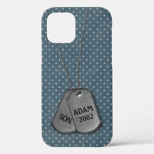 Military Dog Tags on Stars iPhone 12 Case