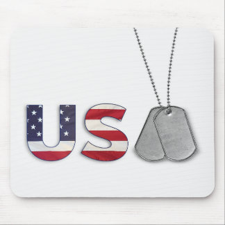 Military Dog Tags USA Mouse Pad