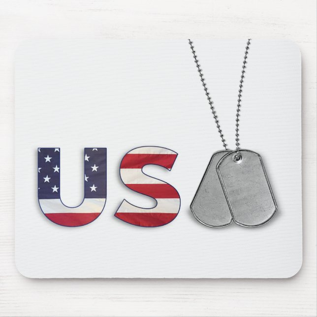 Military Dog Tags USA Mouse Pad (Front)