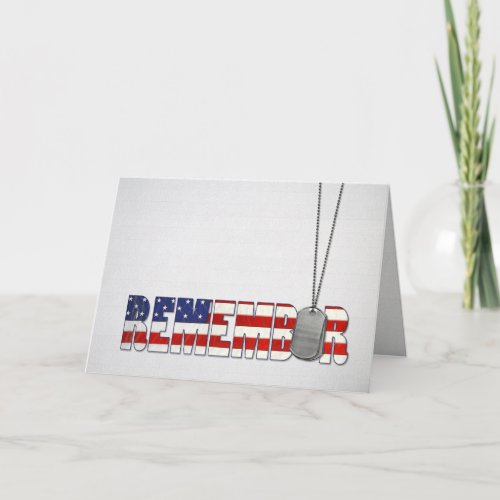 military dog tags with American flag design Card