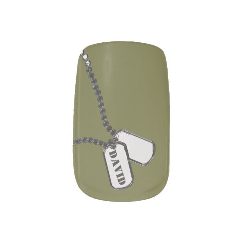 Military Dog Tags with Name Minx Nail Wraps