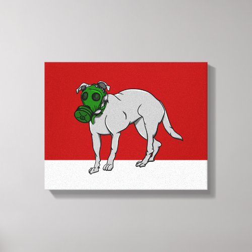 Military  Dog Wearing A Canine Gas Mask Canvas Print