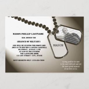 Military Dogtags Going Away Party Invitation