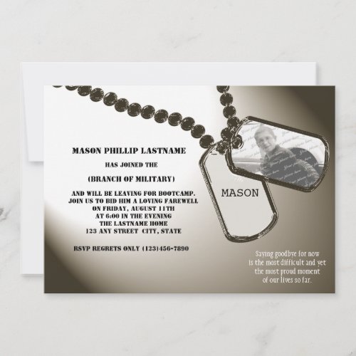 Military Dogtags Going Away Party Invitation
