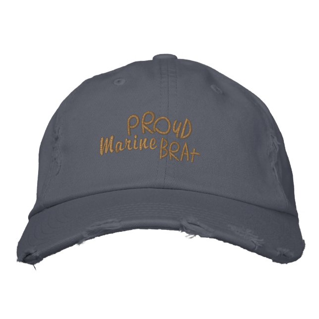Military Family Marines Fun Embroidered Baseball Cap (Front)