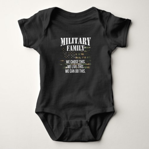 Military Family Patriotic Military Family Support Baby Bodysuit
