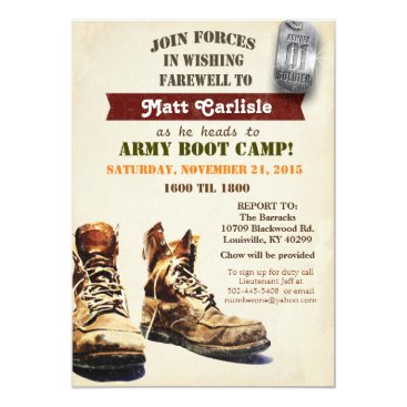 Military Farewell Going Away Boot Camp Invitation Military Farewell Going Away Boot Camp Invitation