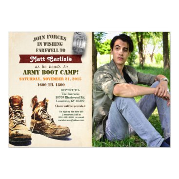 Military Farewell Going Away Boot Camp Invitation Military Farewell Going Away Boot Camp Invitation