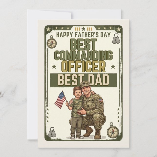 Military Father's Day Best Commanding Officer Card (Front)