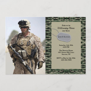 Military Fatigue Photo Invitation