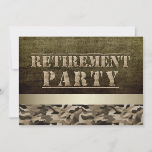 Military Fatigues Retirement Party Invitation