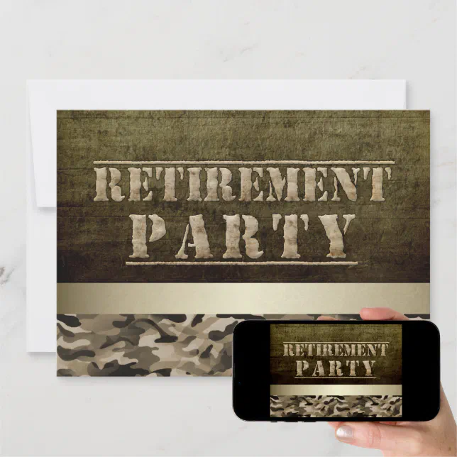 Military Fatigues Retirement Party Invitation (Downloadable)