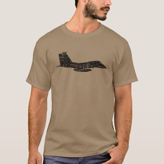Military Fighter Jet Phonetic Alphabet T-Shirt (Front)