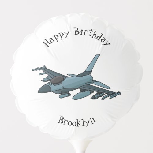 Military fighter jet plane cartoon balloon