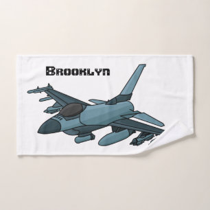 Military fighter jet plane cartoon bath towel set