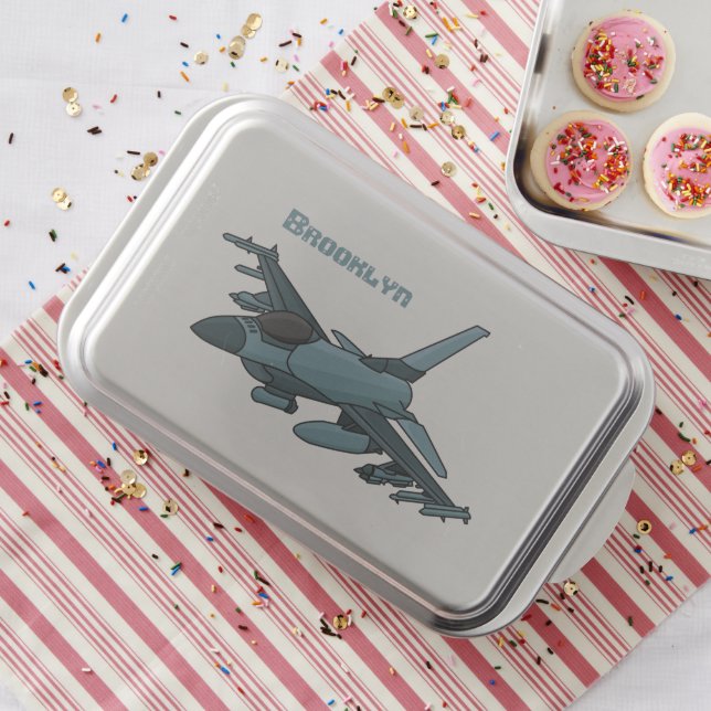 Military fighter jet plane cartoon cake pan Zazzle