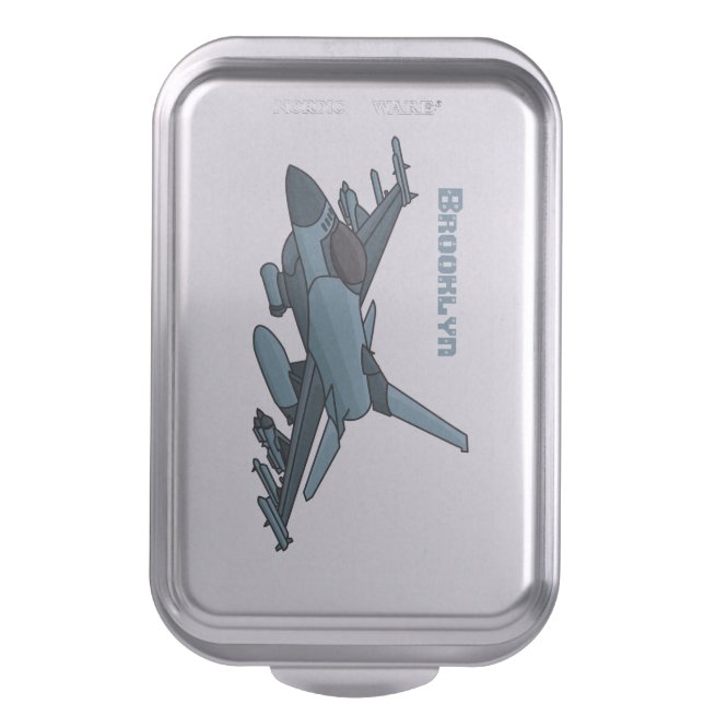 Military fighter jet plane cartoon cake pan Zazzle