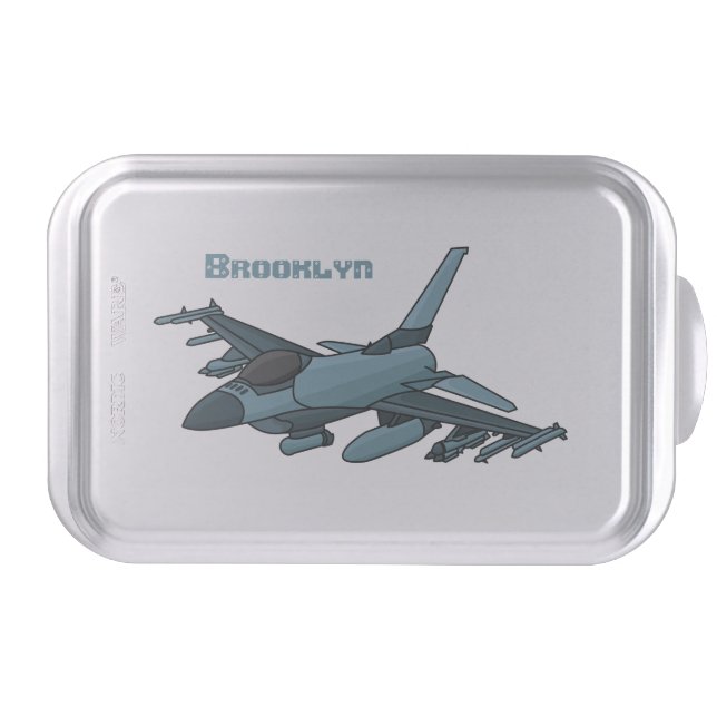 Military fighter jet plane cartoon  cake pan (Front)