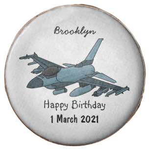 Military fighter jet plane cartoon chocolate covered oreo