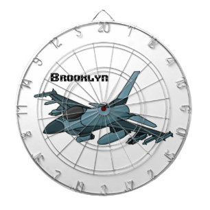 Military fighter jet plane cartoon dart board