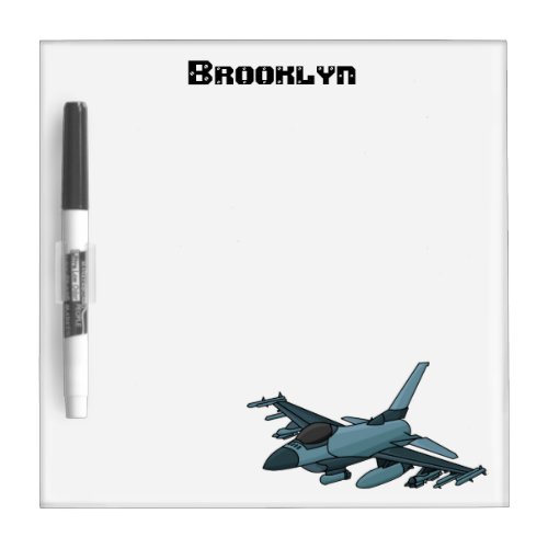 Military fighter jet plane cartoon dry erase board