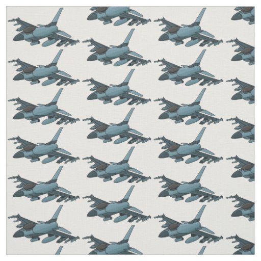 Military fighter jet plane cartoon fabric