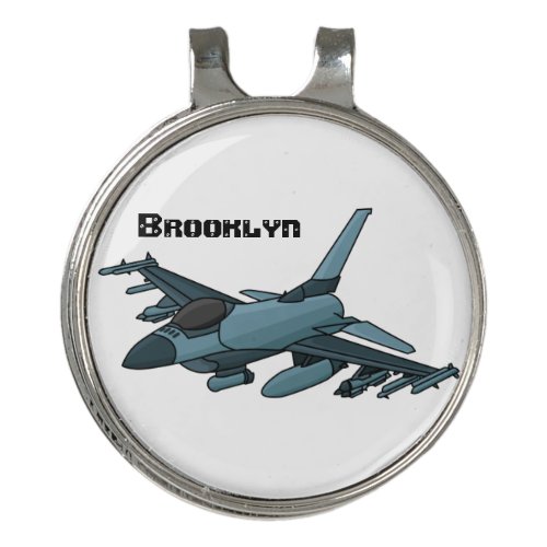 Military fighter jet plane cartoon golf hat clip