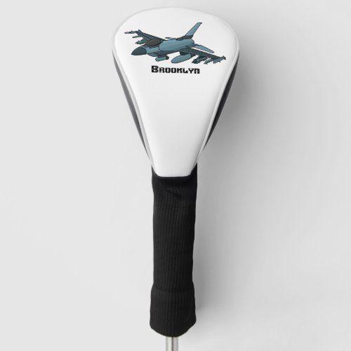 Military fighter jet plane cartoon golf head cover