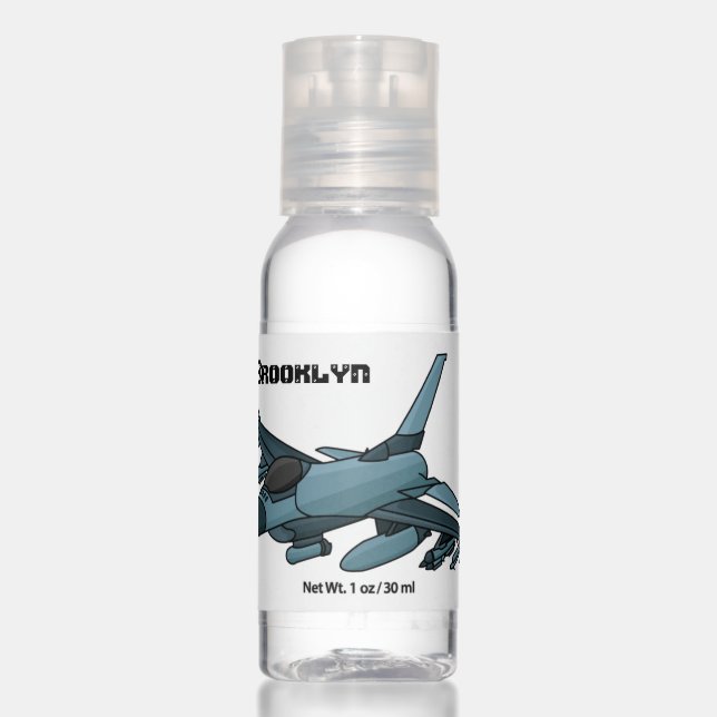 Military fighter jet plane cartoon hand sanitizer (Front)